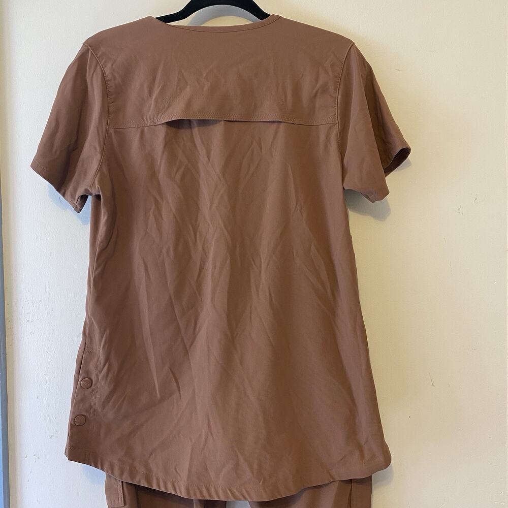 Carhartt Modern Fit Women S Work Scrub Nurse Uniform Set Brown Top & Pants - Picture 12 of 13